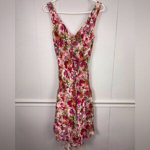 Lily Vintage Floral Sleeveless Midi Dress Size Medium Cottagecore Spring Fairy